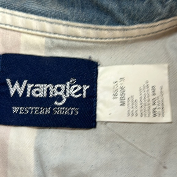 Vintage Wrangler Brushpopper Western Pearl Snap Shirt  Size 16 1/2 x 35 - Picture 2 of 6